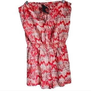 Guess NWT satin pink halter romper aztec pattern womens size m new